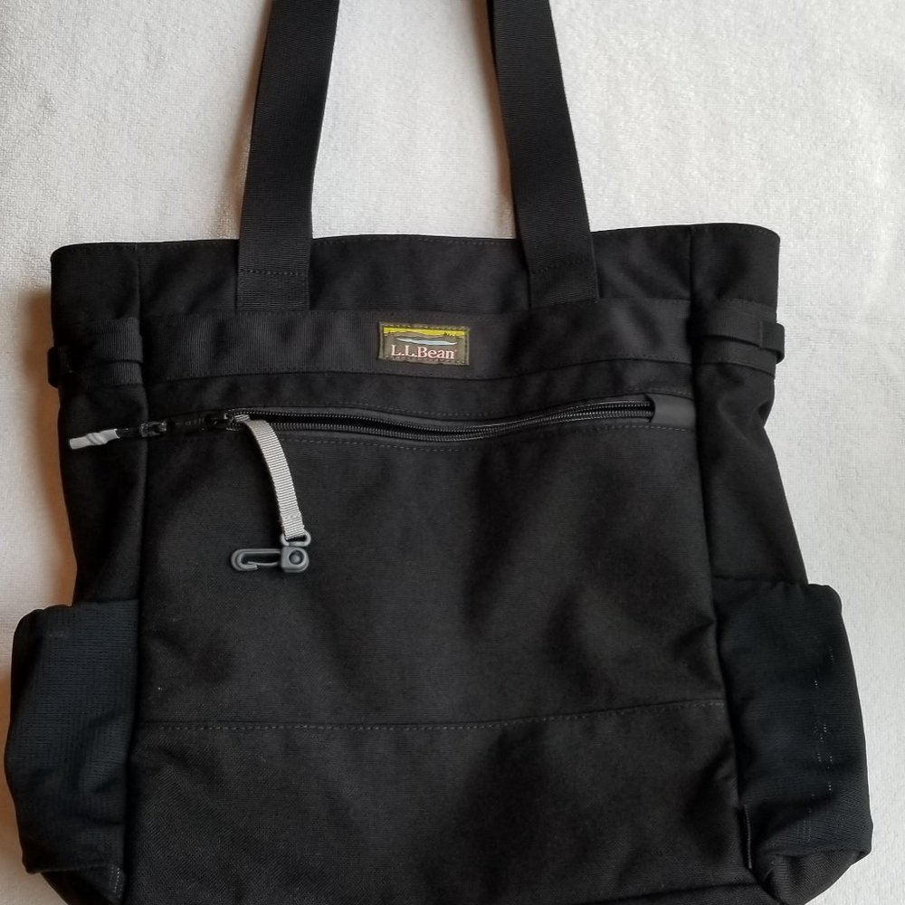 LL Bean Mountain Classic Cordura tote, water bottle holders, laptop, tablet
